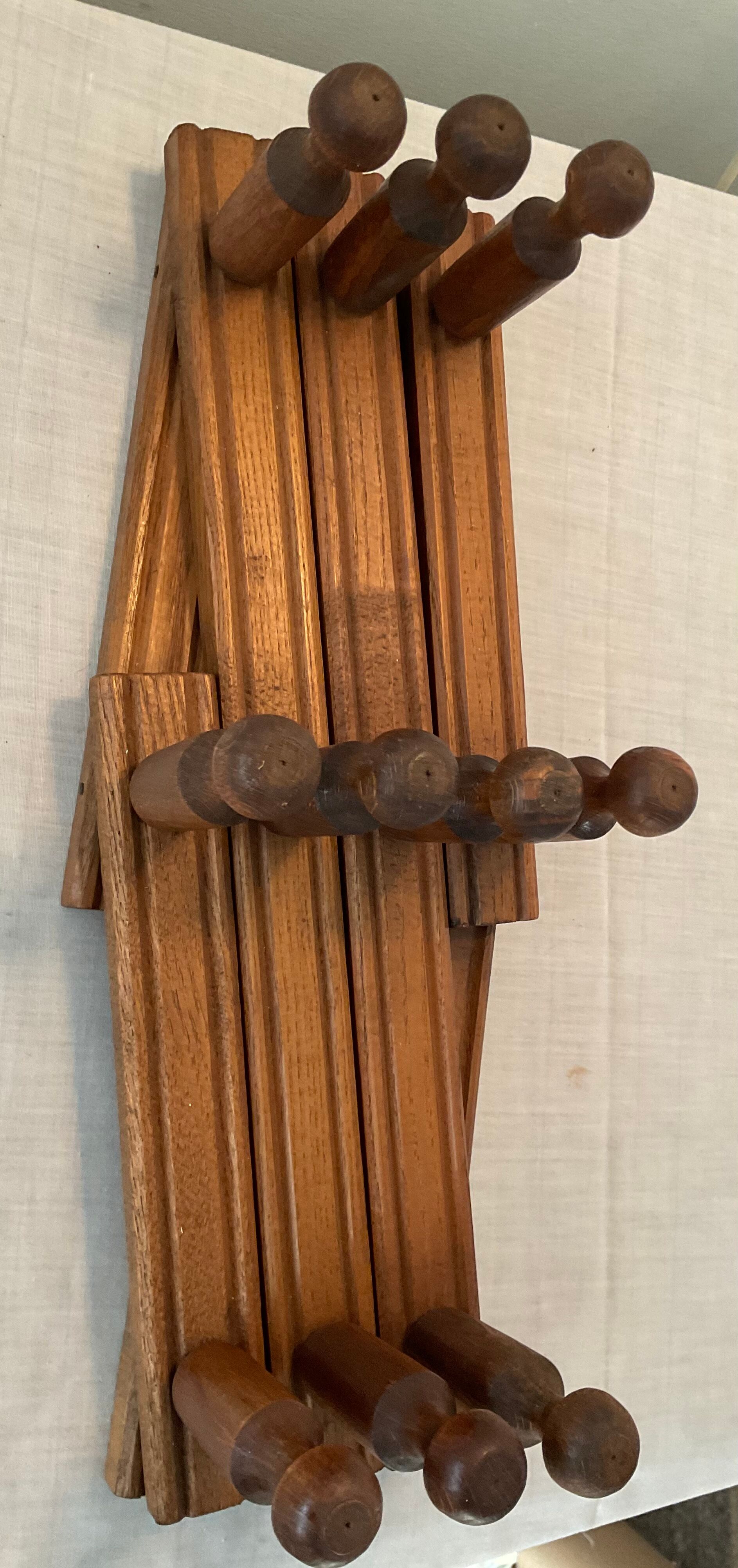 Scandinavian coat rack 10 hooks from the 60s-70s