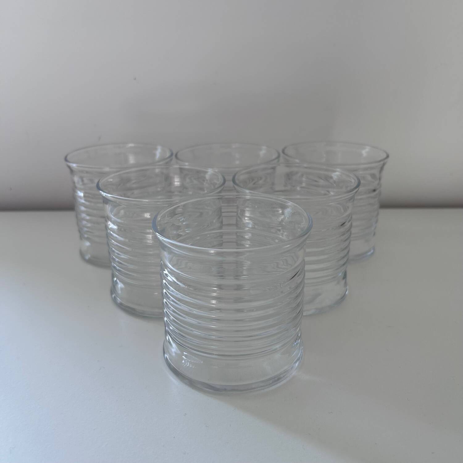 Set of 6 striped glasses