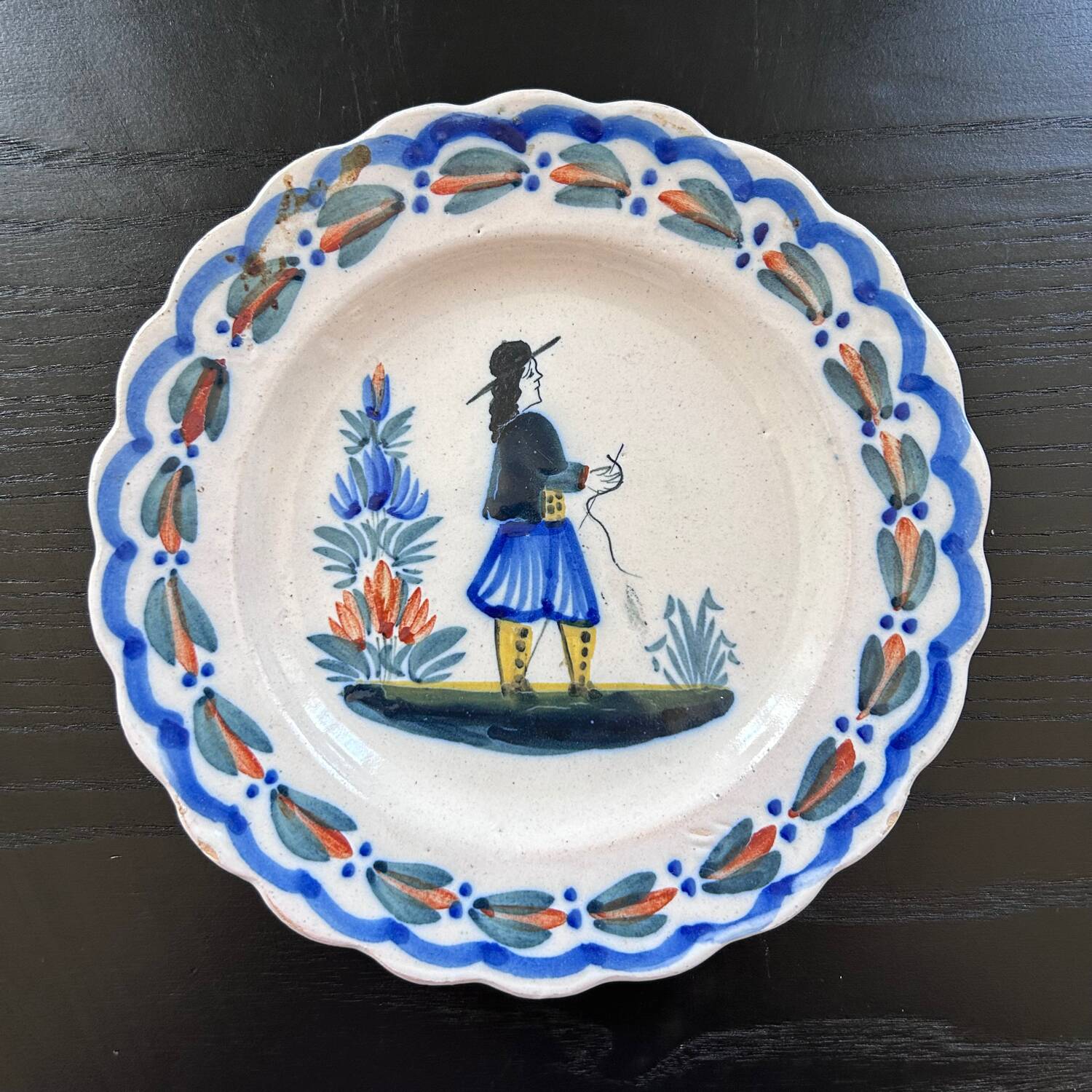 Antique plate signed HR Quimper