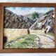 Oil painting on wood Janon valley landscape signed 1957