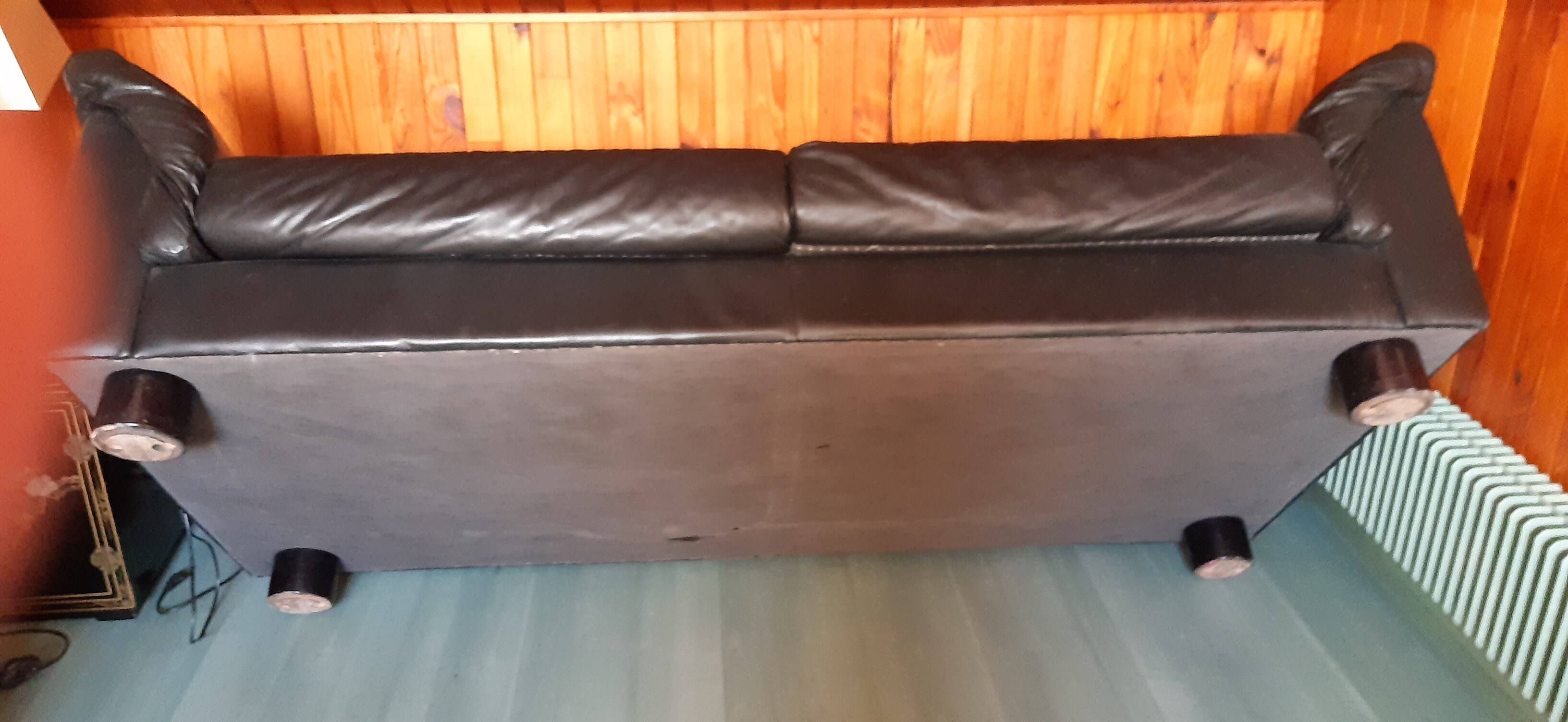 Molinari 3 seater black vintage sofa