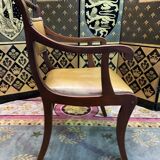 English office armchair mahogany and leather