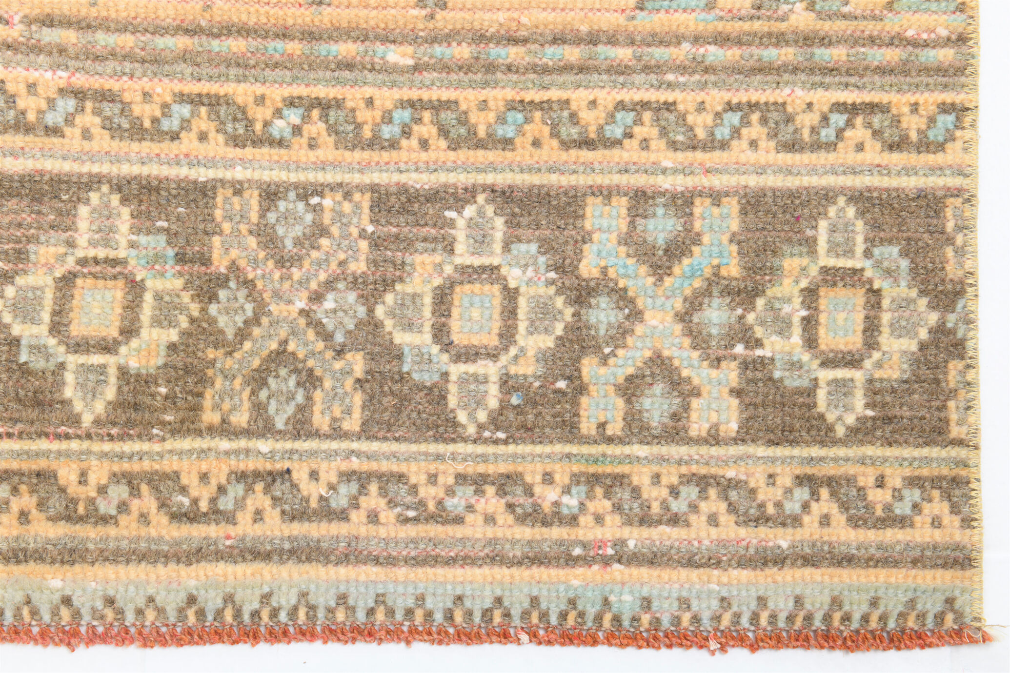 Shabby chic oushak runner rug 333x82cm