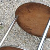 Art Deco side table, end table in chromed metal and mirror, 1930
