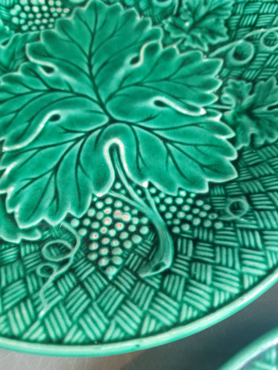 Three green slip plates