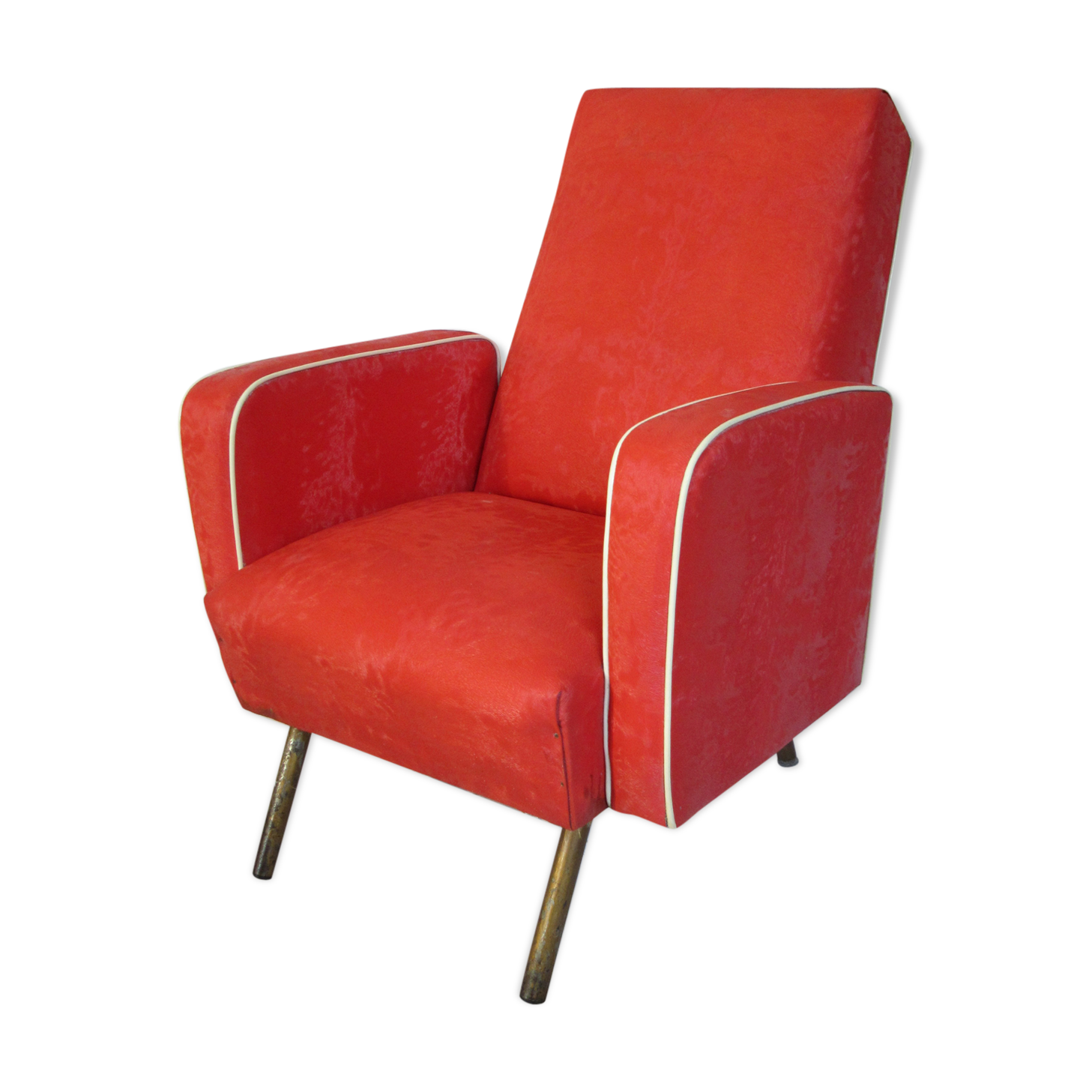 Fauteuil skaï vintage enfant
