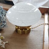 Table lamp globe saucer glass Clichy white