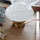 Table lamp globe saucer glass Clichy white