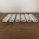 Vintage knife holders of 6, in glass