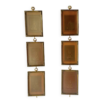 Set of 6 Jyden Vintage Gold Brass Picture Frames
