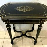 Worker Napoleon III Blackened wood and brass marquetry engraved xiX century