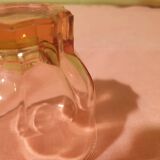 Art Deco pink glass tray and 7 glasses Made in France