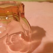 Art Deco pink glass tray and 7 glasses Made in France
