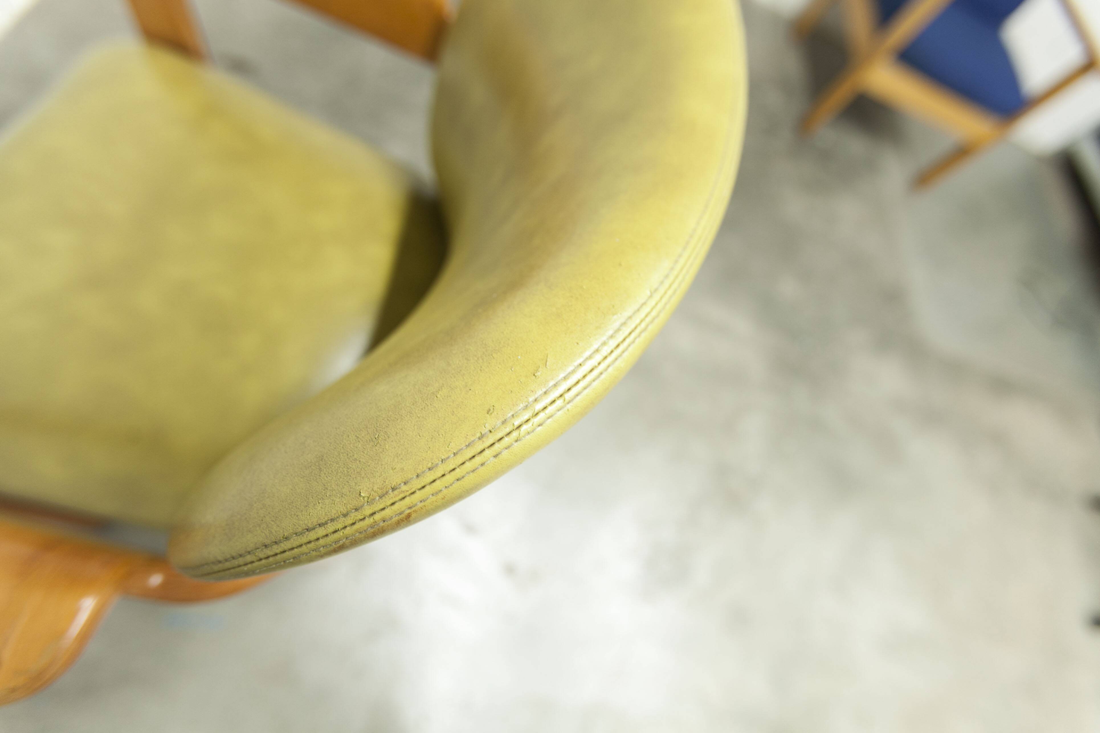 Bruno Rey solid beech bridge armchair for Dietiker 1960 green