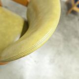 Bruno Rey solid beech bridge armchair for Dietiker 1960 green