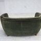 1960s, Danish 2-seater curved sofa, furniture velour, oak wood.