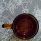 4 amber glass cups