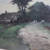 Watercolor signed Jan van der Linde framed