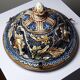 Antique hanging planter from the early 19th-20th century in Art Nouveau majolica.