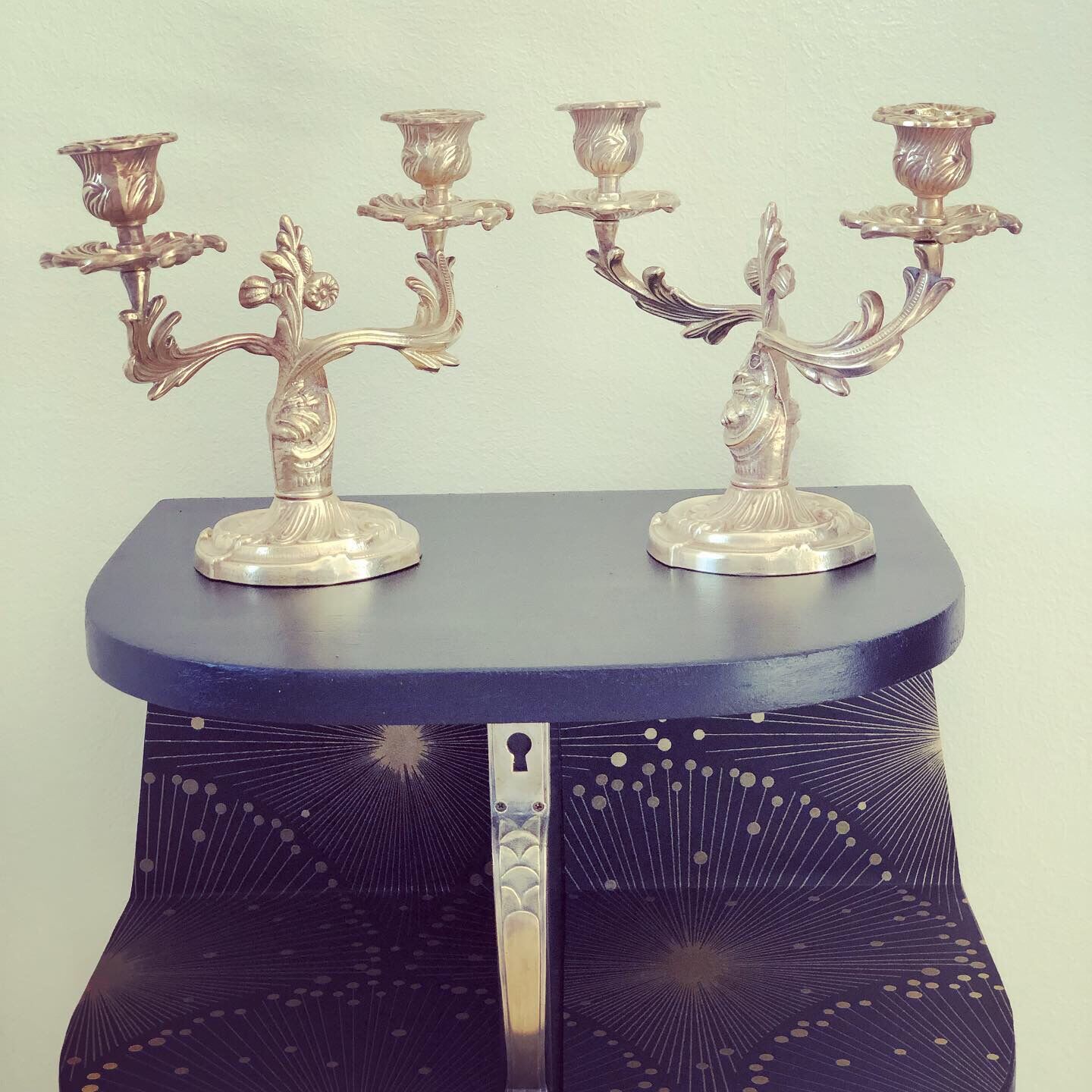 Pair of antique chandeliers in solid brass