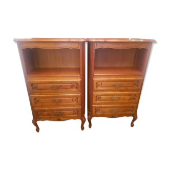 Lot de 2 meubles en merisier commode avec 3 tiroirs et alcove