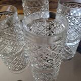 6 verres Nestlé – verre pressé à facettes – années 70.