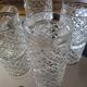 6 Nestlé glasses – faceted pressed glass – 1970s.