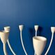 IKEA vintage candlestick model Stockholm – white 8-branch chandelier