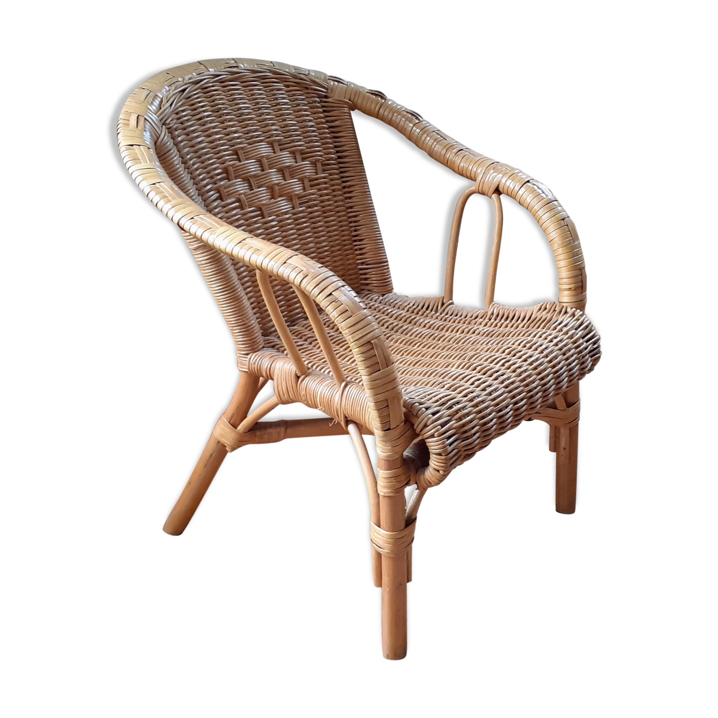 Fauteuil en rotin pour enfant