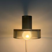 Simple wall light in glass and yellow-brown metal by Seguso, 1950s, Italy.