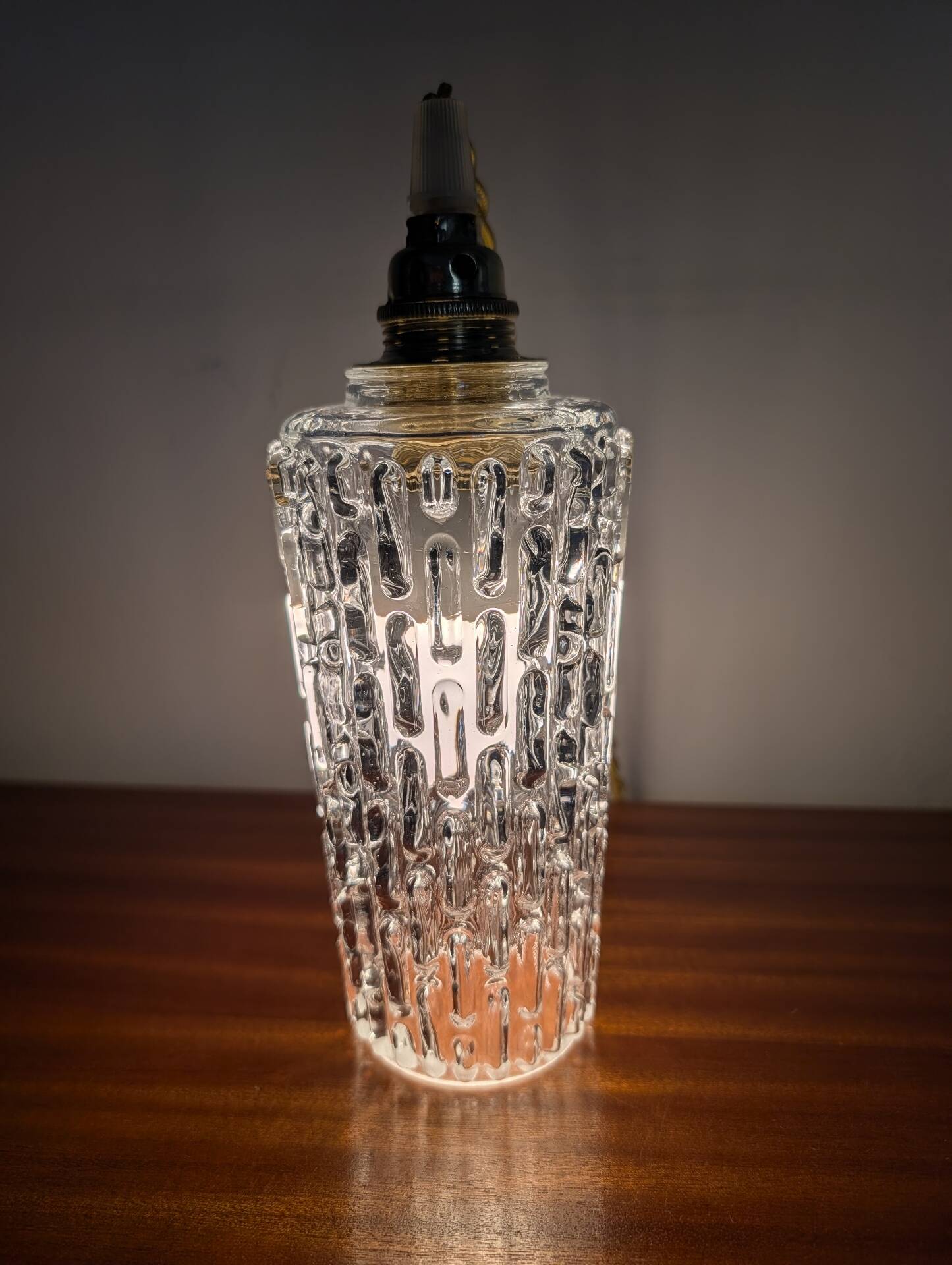 Textured moulded glass lampshade – 1960s-1970s