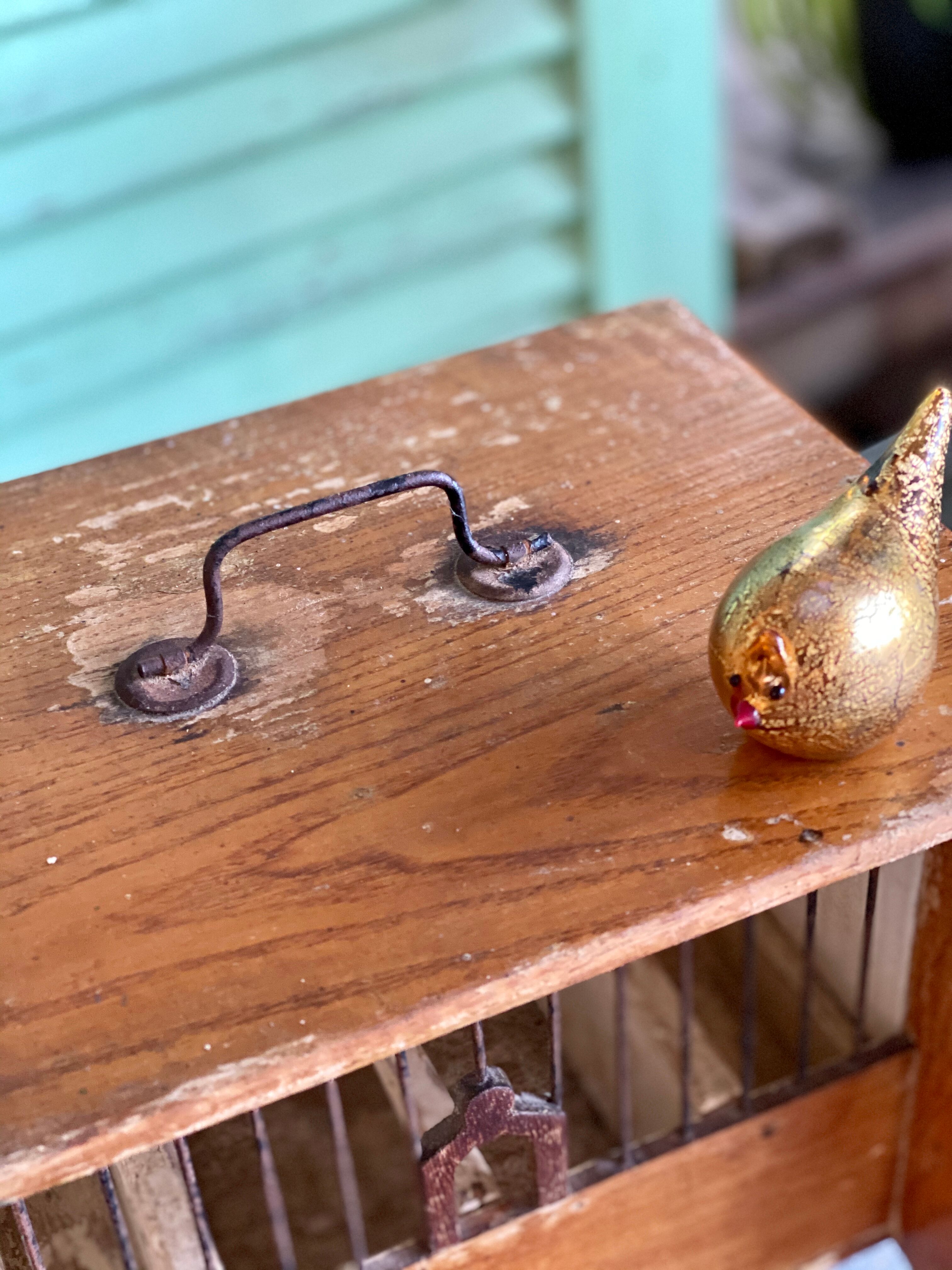 Wooden and steel bird cage