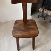 Pair of brutalist elm chairs