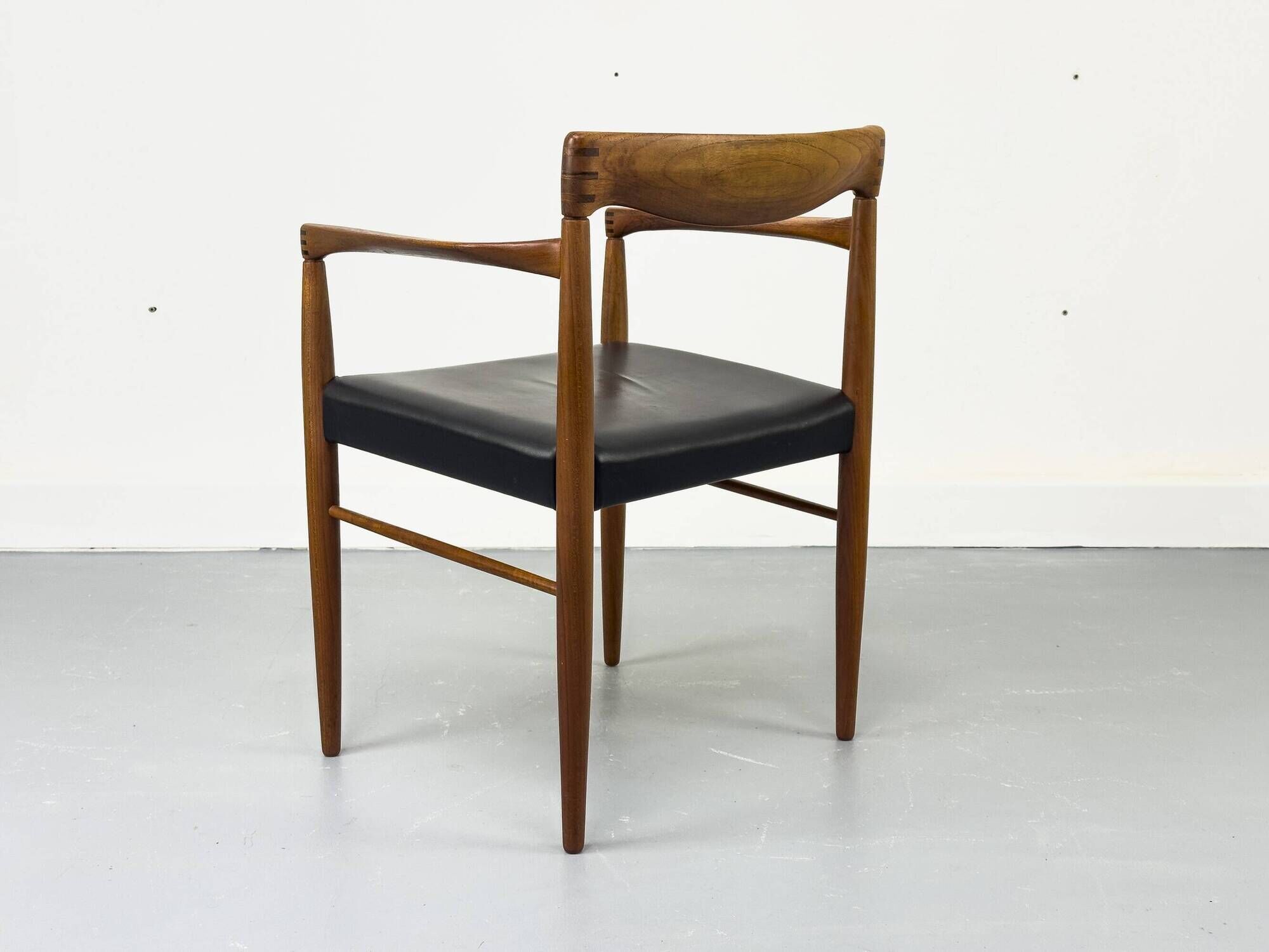 Teak and Leather Armchair by H. W. Klein for Bramin, 1960s
