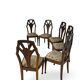 Ensemble de 6 chaises de salle à manger en noyer sculpté Art Déco, années 1920/1930