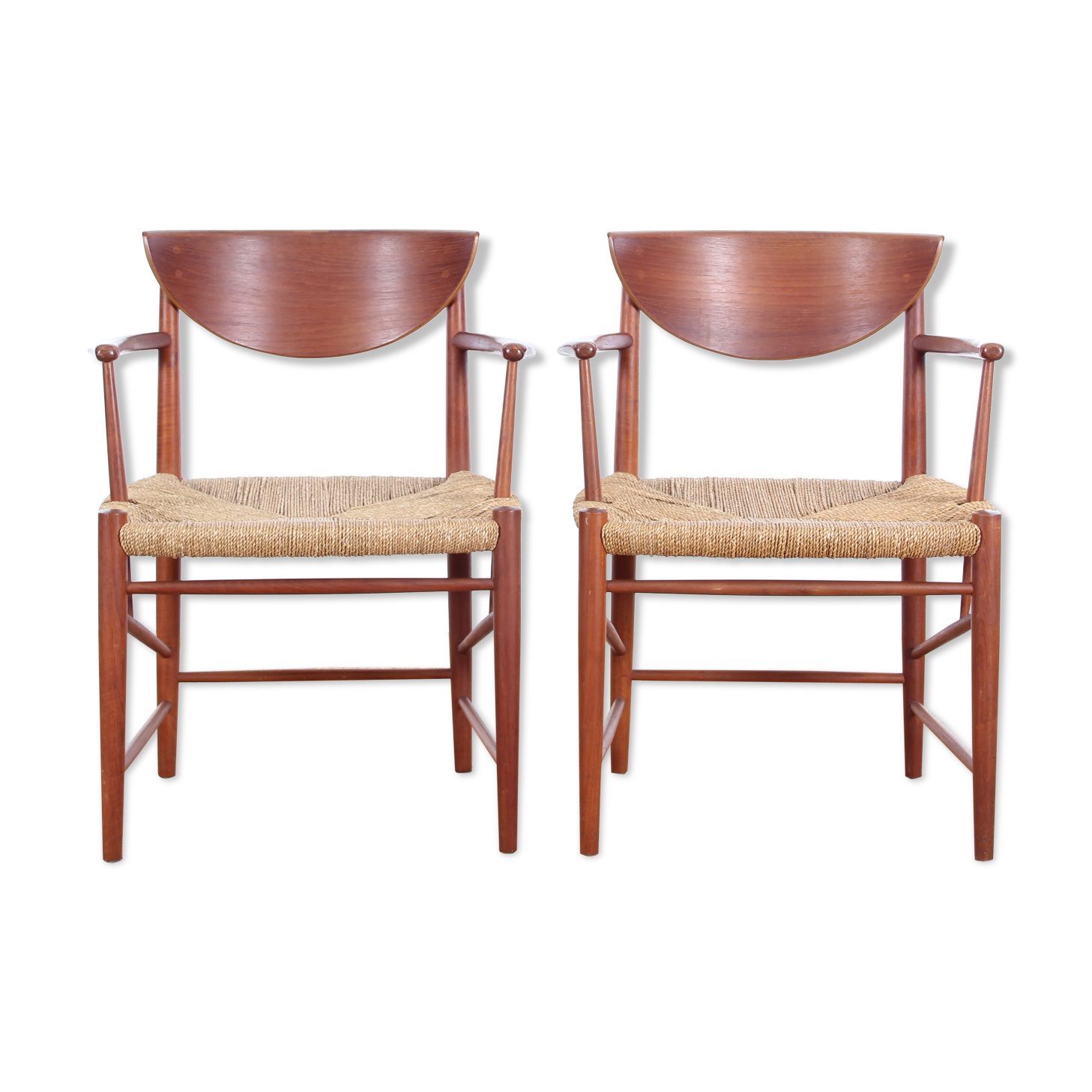 Pair of Scandinavian armchairs in 317 model in teak