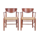 Pair of Scandinavian armchairs in 317 model in teak