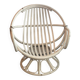 Vintage armchair in white lacquered rattan