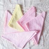 Lot de 5 serviettes anciennes teinte à la main