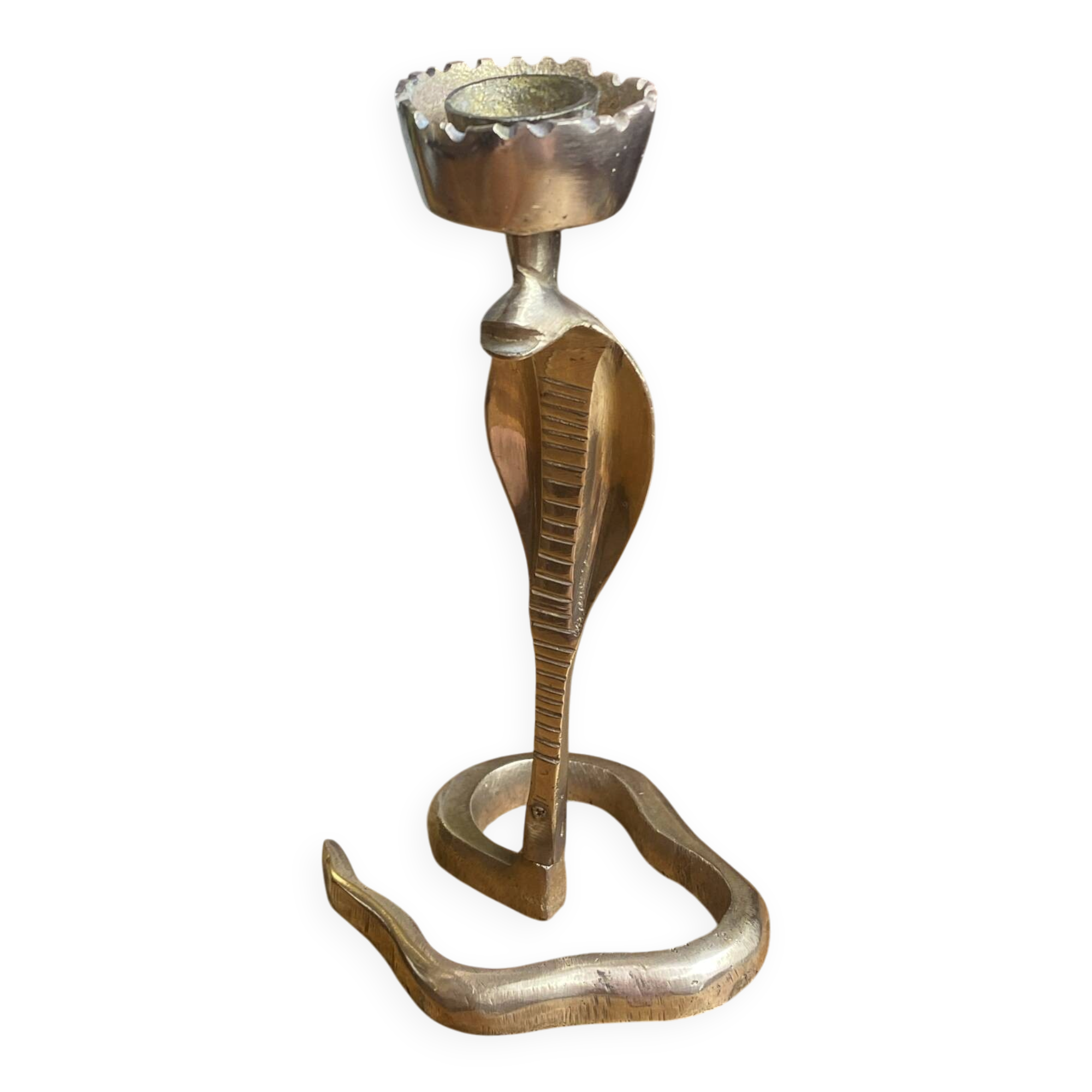 Cobra candlestick in brass