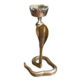 Bougeoir cobra en laiton