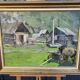 Oil-on-canvas painting The Blacksmith's Workshop 1956 signed by Fomine