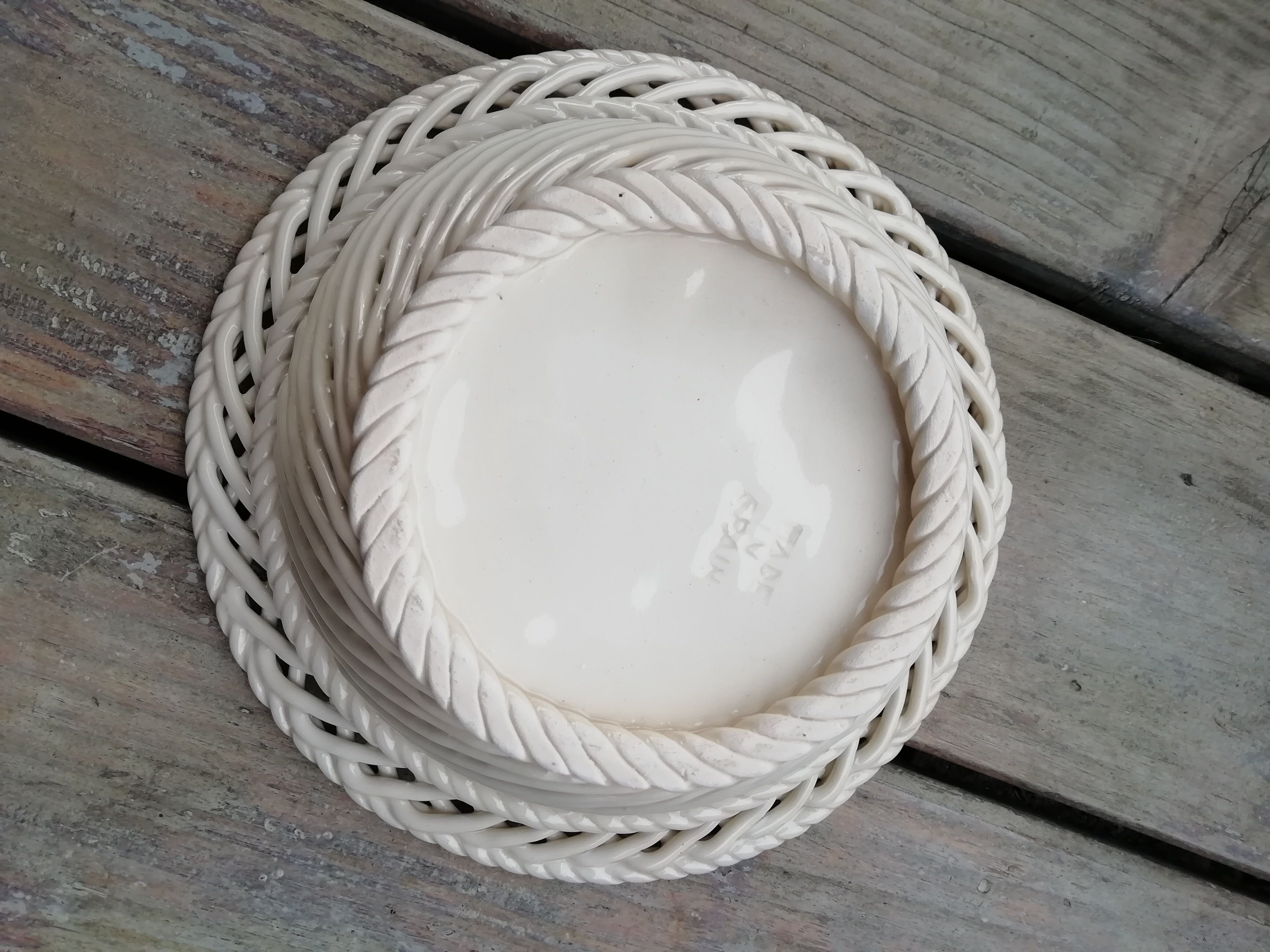 Braided ceramic basket