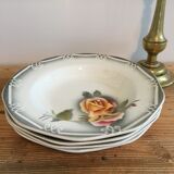 Set de 4 assiettes creuses "Odile" Digoin Sarreguemines