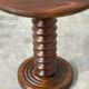 French sculptural turned oak pedestal side table, 1960s
