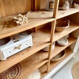 Large antique school wardrobe/bookshelf in solid pine – 1950