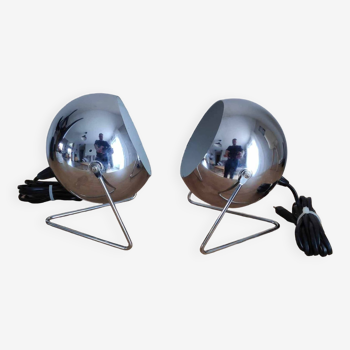 Pair of vintage eyeball table lamps