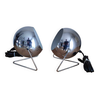 Pair of vintage eyeball table lamps