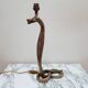 Bronze and silver snake lamp