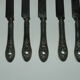 6 steel blade knives sleeves solid silver embossed punch minerve